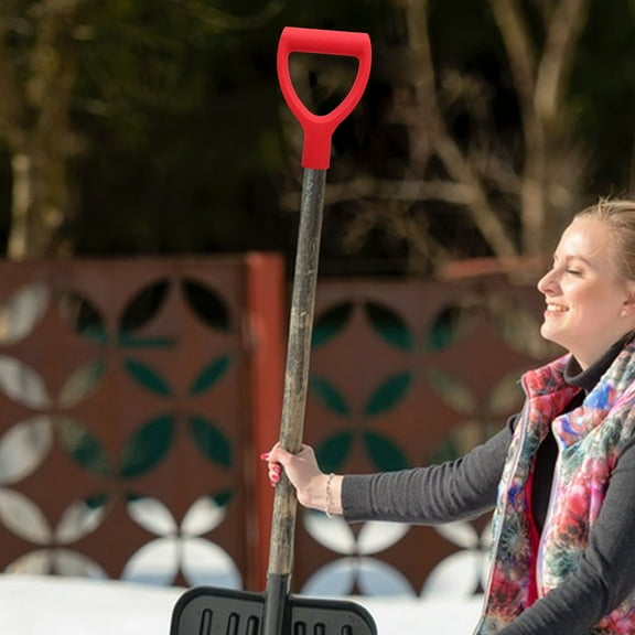 ELAYARD 2Pcs Antislip Red Shovel Handle for Snow Shovels and Garden Tool Replacement