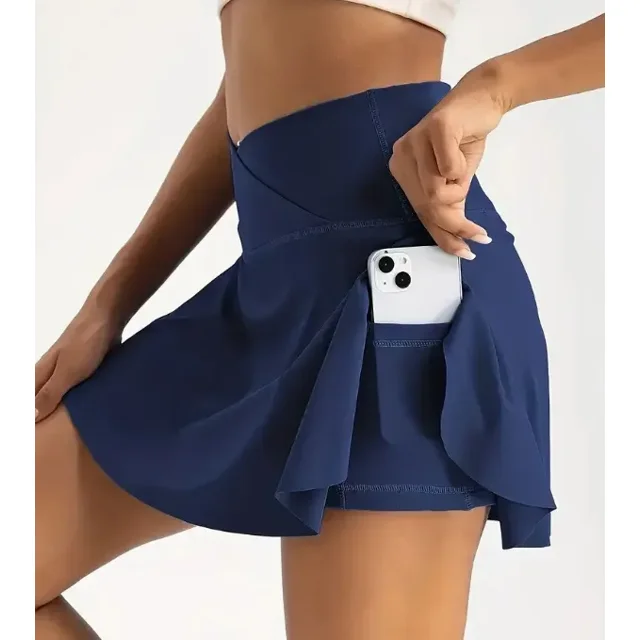 Moisture Wicking, Solid Color, High-Waisted Athletic Shorts, Women's