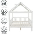 thumbnail image 5 of Bellemave Full House Bed, Full Size Wood Bed Frame with Roof and Fence, Montessori Beds Frame with Slats, No Box Spring Needed (White), 5 of 9