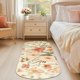 thumbnail image 1 of Alfombra corredora floral jinchan 61x183 cm ovalada antideslizante rosa gris, 1 of 7