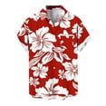 thumbnail image 4 of Amzcrzy Hawaiian Shirt for Men Fashion Casual Short Sleeve Button Down Shirts Casual Tops Tropical Print Breathable Beach Vacation Summer Blouse with Pockets 2XL, 4 of 7