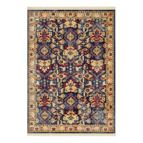 Unique Loom District Collection Area Rug - Diplomat (7' 1" x 10' Rectangle Blue/Beige)