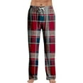 thumbnail image 2 of Zimjoy Red Pj Pants for Men Soft Elastic Waist Plaid Sleep Pant Casual Drawstring Warm Flannel Pajama Bottoms Comfy Loose Sleep Pant Christmas Sleep Bottoms with Pockets, Red L, 2 of 5