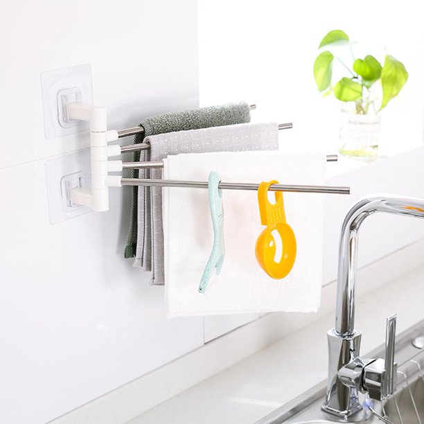 Organizador De Almacenamiento Soporte para colgar en la pared de metal Estante para toallas Estantes de almacenamiento para el baño Accesorios de cocina Wdftyju Libre de BPA