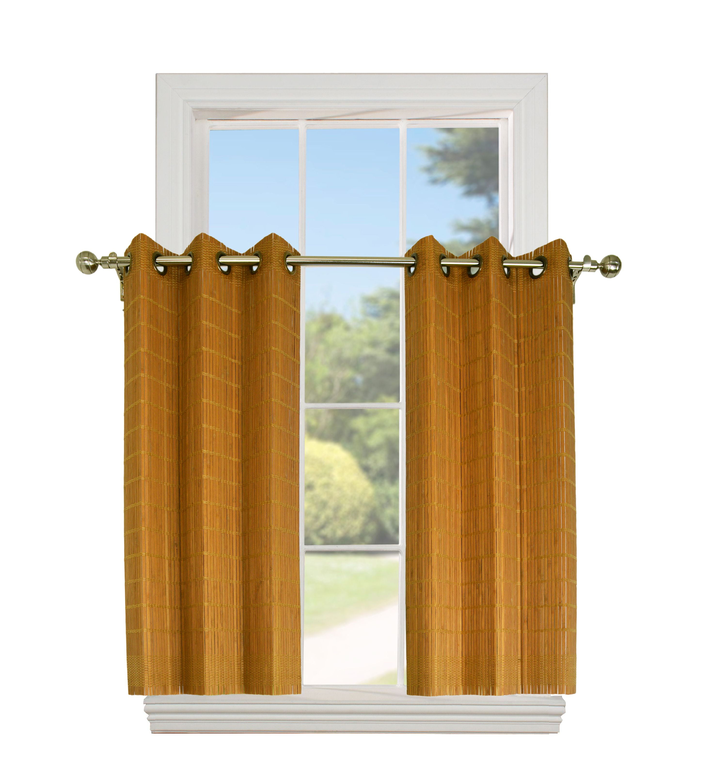 40in x 84in Versailles' Bamboo Wood Curtain Ring Top Panel 