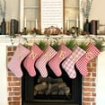 thumbnail image 6 of Perfect Red 3 Quilted Plaid Gingham Homespun Christmas Stocking with Personalized Letter O Charm by Marilee Home, 6 of 7