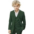 thumbnail image 6 of Boys Linen Suit Set Boys Summer Beach 3 Pieces Slim Fit Kids Tuxedo Suit Blazer Vest Pants Suit, 6 of 8