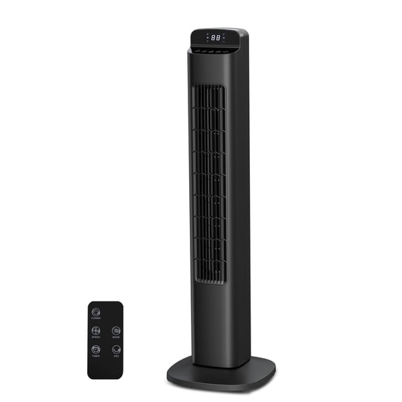 36" Oscillating Tower Fan with Remote & LED Display 5 Speeds, 3 Modes, 24H Timer for Home Office