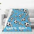thumbnail image 5 of Soccer Blanket Soccer Ball Decor Throw Blanket Football Blanket Gifts for Girls Boys Soccer Lover Winter Bedding Super Warm Soft Plush Lightweight Fleece Flannel Blanket for Kids Men Women 50"X40", 5 of 6