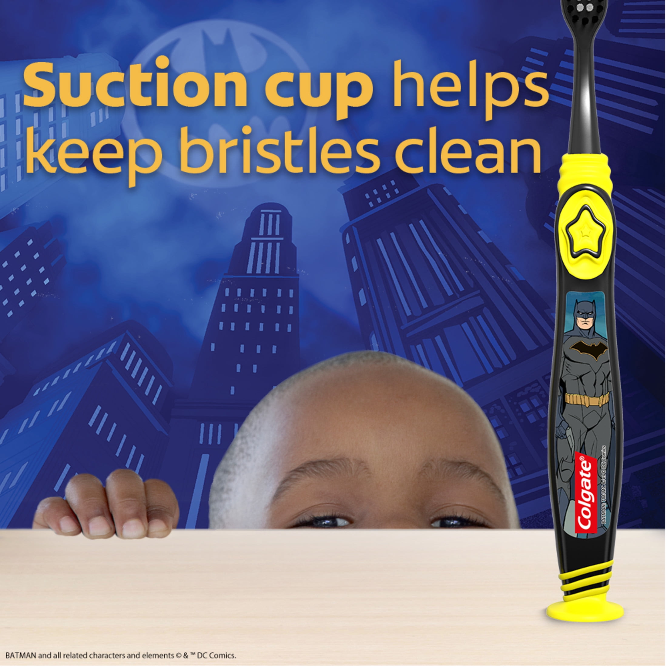 Colgate Kids Extra Soft Toothbrush with Suction Cup, Twin Pack - Batman
