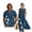 Blue Floral Dragonfly, variant on FOR U DESIGNS Blue Sea Wave Print Matchable Couple Clothes Set Linen-Like Men's Casual Button Down Shirt and Women's Sleeveless Dress with Pockets
