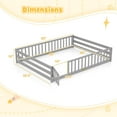 thumbnail image 3 of Costway Queen Size Floor Bed with Full Length Safety Guardrails & Door for Boys, Girls Gray, 3 of 10