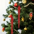 thumbnail image 6 of Arborister Glitter Red Icicle Ornaments: 12pcs Shatterproof for Xmas Party, 6 of 10