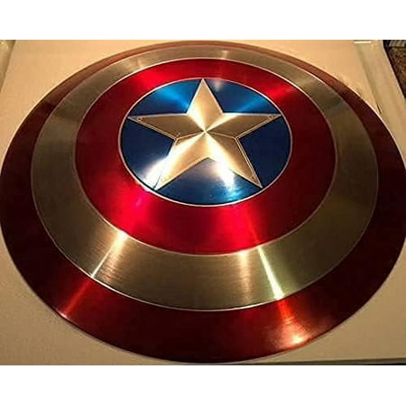Captain America Shield 22 Inch Mild Steel Captain America Round Shield Leather Grip Wall Decor Shield Rust Free Metal Gift Item