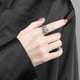 thumbnail image 3 of Anillo abierto de alas de ángel de plata unisex S925 estilo europeo y americano ENTASSER joyería de plata tailandesa vintage negra, 3 of 6