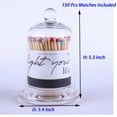 thumbnail image 5 of 150Pcs Rainbow Matches Included, Glass Match Holder with Striker, Glasss Match Cloche with Striker, Candles Matches, 3'' Long Wood Safety Matches for Candles, Long Matches for Fireplace BBQ Grill, 5 of 9
