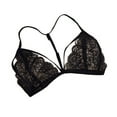 thumbnail image 1 of Topwoner Sexy Women Floral Lace Bra Black Lingerie Bustier Sheer Bralette Unpadded Camis Sleepwear, 1 of 8