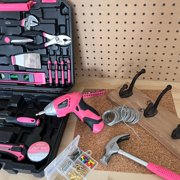 Apollo Tools USB-charged 135 Piece Pink Household Tool Set with Pivoting Dual-Angle 3.6 Volt Lithium-Ion Cordless Screwdriver in Hard Case - DT0774P