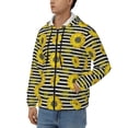 thumbnail image 3 of Vsdgher Sunflowers On Black And White Stripes Mens Hoodies Zip Hoodie, Hoodies for Men, Zip-up Hooded Sweatshirt-Medium, 3 of 5