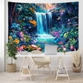 thumbnail image 4 of Gojian Fantasy Forest Tree Butterfly Wall Hanging, Fairy Magical Enchanted Jungle Waterfall Mushroom Tapestry for Bedroom Living Room, 4 of 6