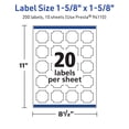 thumbnail image 6 of Avery TrueBlock Square Scalloped Labels, 1-5/8" x 1-5/8", 200ct, 6 of 8