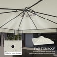 thumbnail image 4 of 10' x 10' Double Tier Gazebo Replacement Canopy Cover, UPF30+, Light Grey, 4 of 10