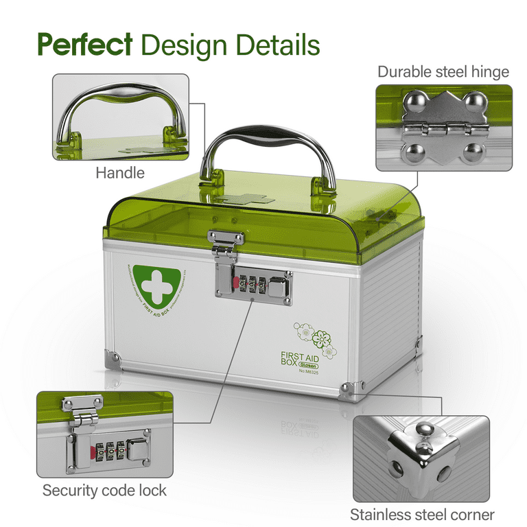 Glosen Portable Medical Lockbox: Medicine Storage with Key Lock