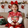 thumbnail image 2 of Uorisanigo Toddler Girls Sweatshirt Soft Kids Christmas Elk Snowflake Pullover Sweater Long Sleeve Crewneck Sweaters Shirts with Ruffled Shoulders Fall Fashion Size 3-4, 2 of 7