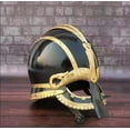 thumbnail image 3 of Medieval Black Viking Helmet - LARP Reenactment Norse Helmet - Viking Battleworn Helmet - Knight Armour Helmet, 3 of 5