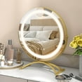 thumbnail image 4 of Costway 16" Round Makeup Vanity Mirror 3 Color Dimmable Lights Memory Function Gold, 4 of 10