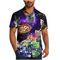thumbnail image 2 of Blusa y camisa de manga corta con cuello vuelto para hombre, blusa informal de moda con botones estampados, blusa de manga corta con cuello vuelto, blusa de poliéster para hombre, 2 of 6