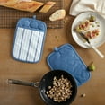 thumbnail image 2 of Martha Stewart Daisy Stripe Pot Holder Set 2-Pack, Blue, 7"x10", 2 of 10