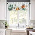 thumbnail image 2 of Thanksgiving Fall Valances for Windows Farmhouse Kitchen Curtains Valances Rod Pocket Valance Curtains for Kitchen Windows Green Orange White Pumpkin Autumn Leaf Window Valances for Bathroom 42"x12", 2 of 6