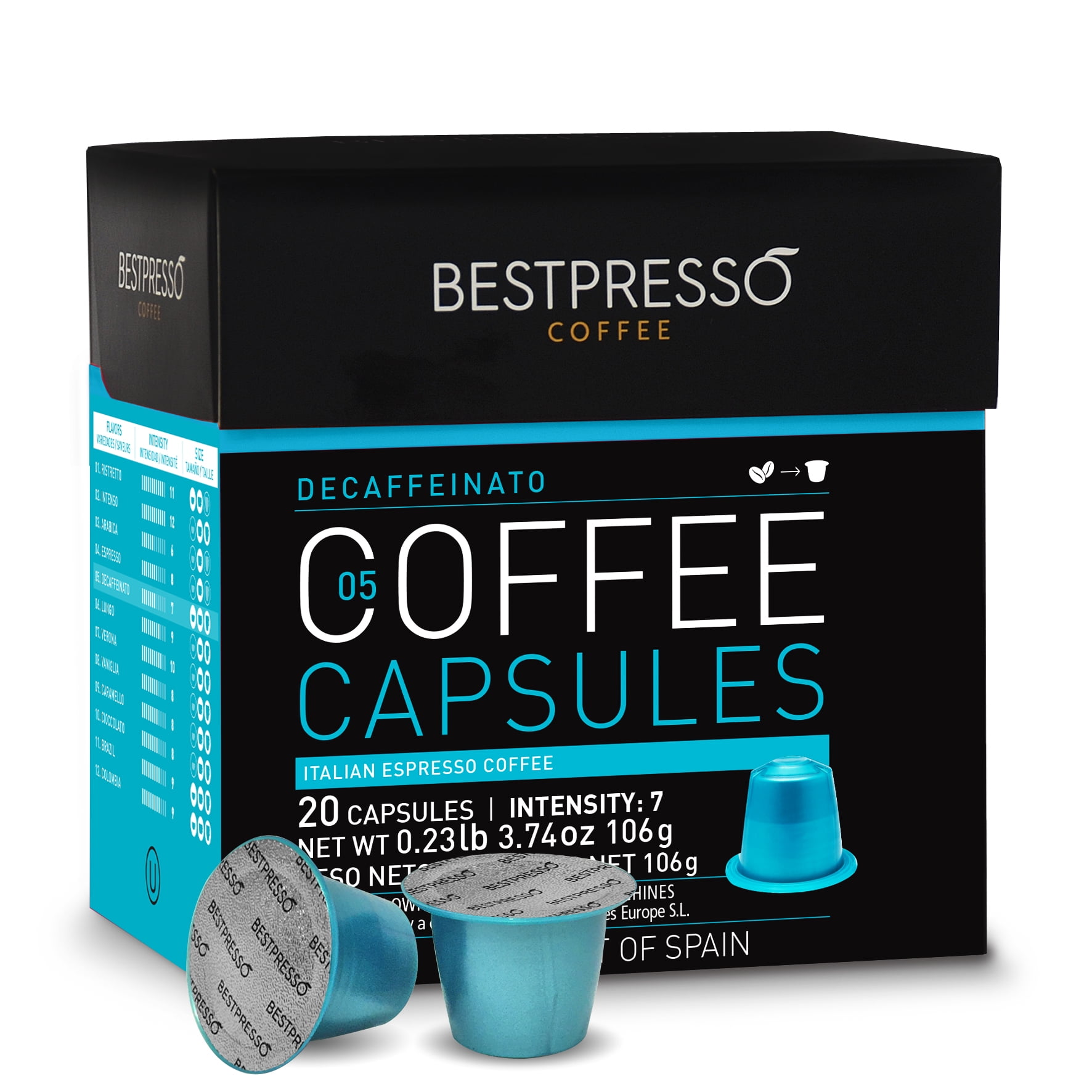 Bestpresso Premium Nespresso Coffee Pods, Deccafeinato Pack, 120 Count