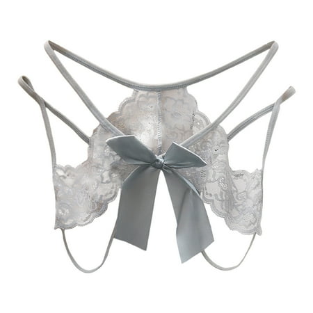 Icvfdpl Women S Briefs Embroidered Hollow Butterfly Low Waist Under Open Cut Pearl Massage Thong Casual Daily Womens Underwear Grey 2Xl