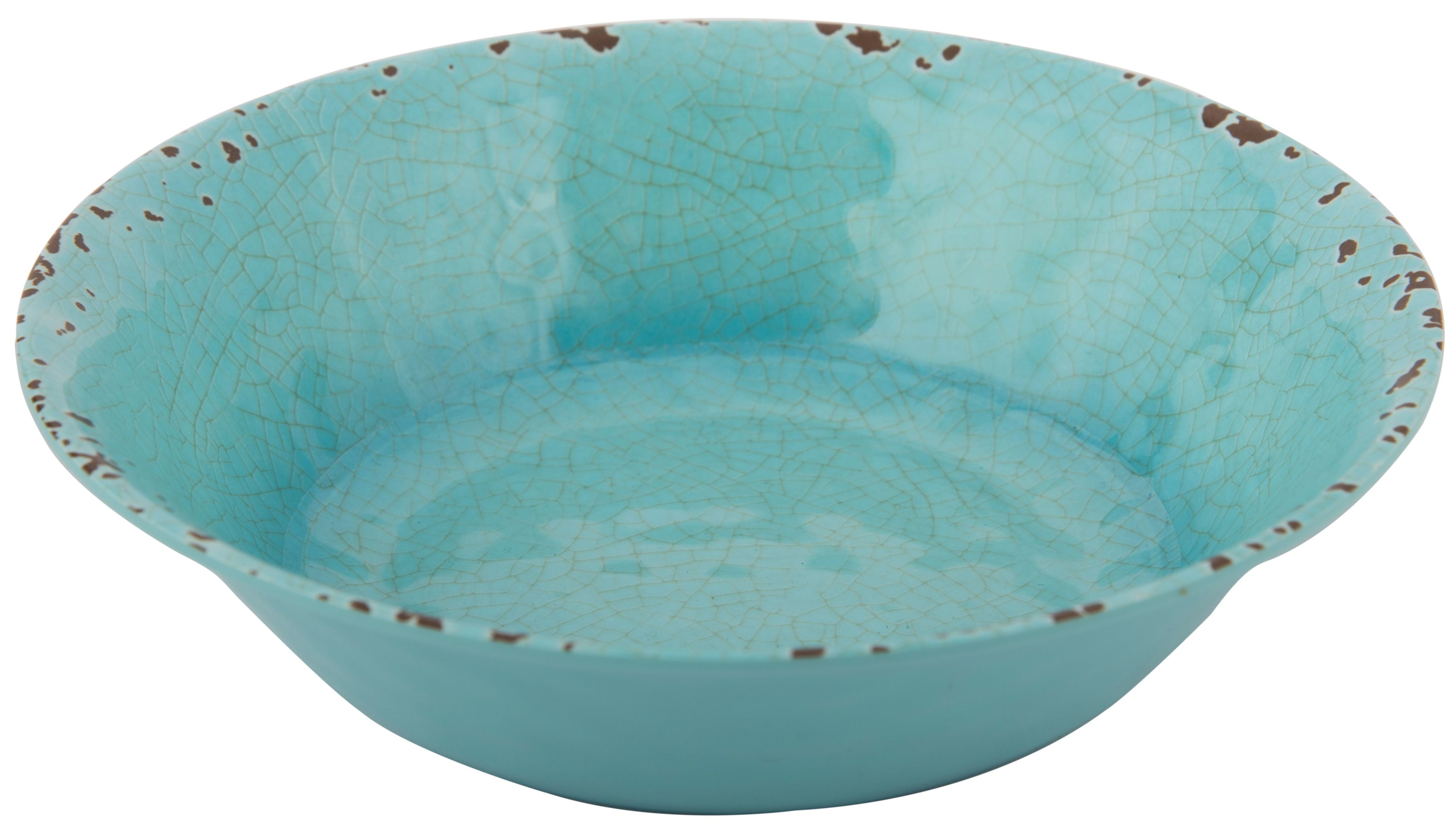 Melange 6Piece Melamine Bowl Set (Rustic Collection ) Lt Blue