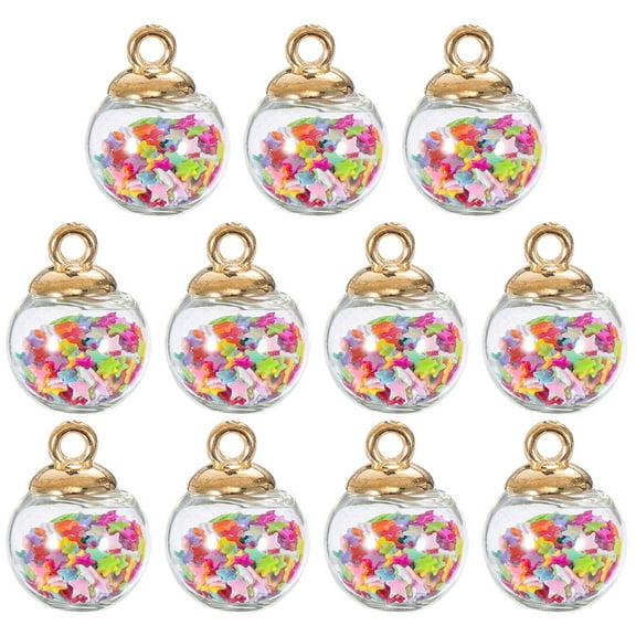 LULULION 40pcs Tiny Ornaments Assorted Color Sequin Ball Charms for Necklace DIY Decor Friends