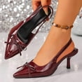 thumbnail image 4 of Wowcloth Women's Fashion Bow Pointed Toe Stiletto Heels – Comfortable Slip-On Design with Solid Color, Versatile Retro Style for Casual Wear, 4 of 9