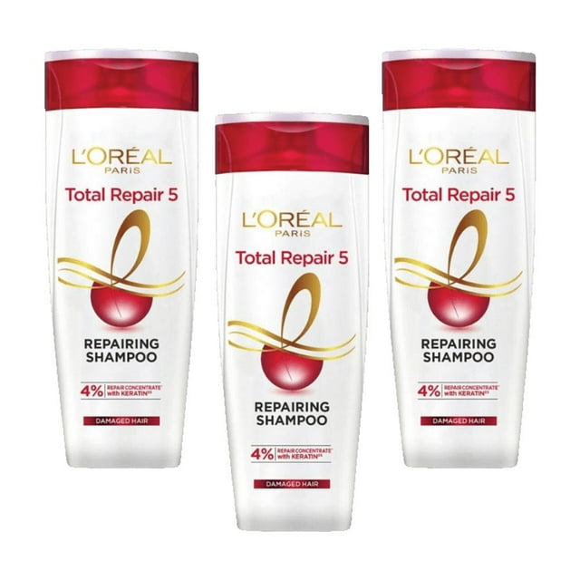 Loreal Paris Elseve Complete Repair 5 Structuring Treatment Shampoo for Damaged Hair 300 ml 3 Pack