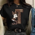 thumbnail image 1 of T-Shirt à Manches Courtes pour Femmes avec Impression Combinée de Lettres et Nom Personnalisé Minnie Mouse Letter Font A B C D E F g, 1 of 7