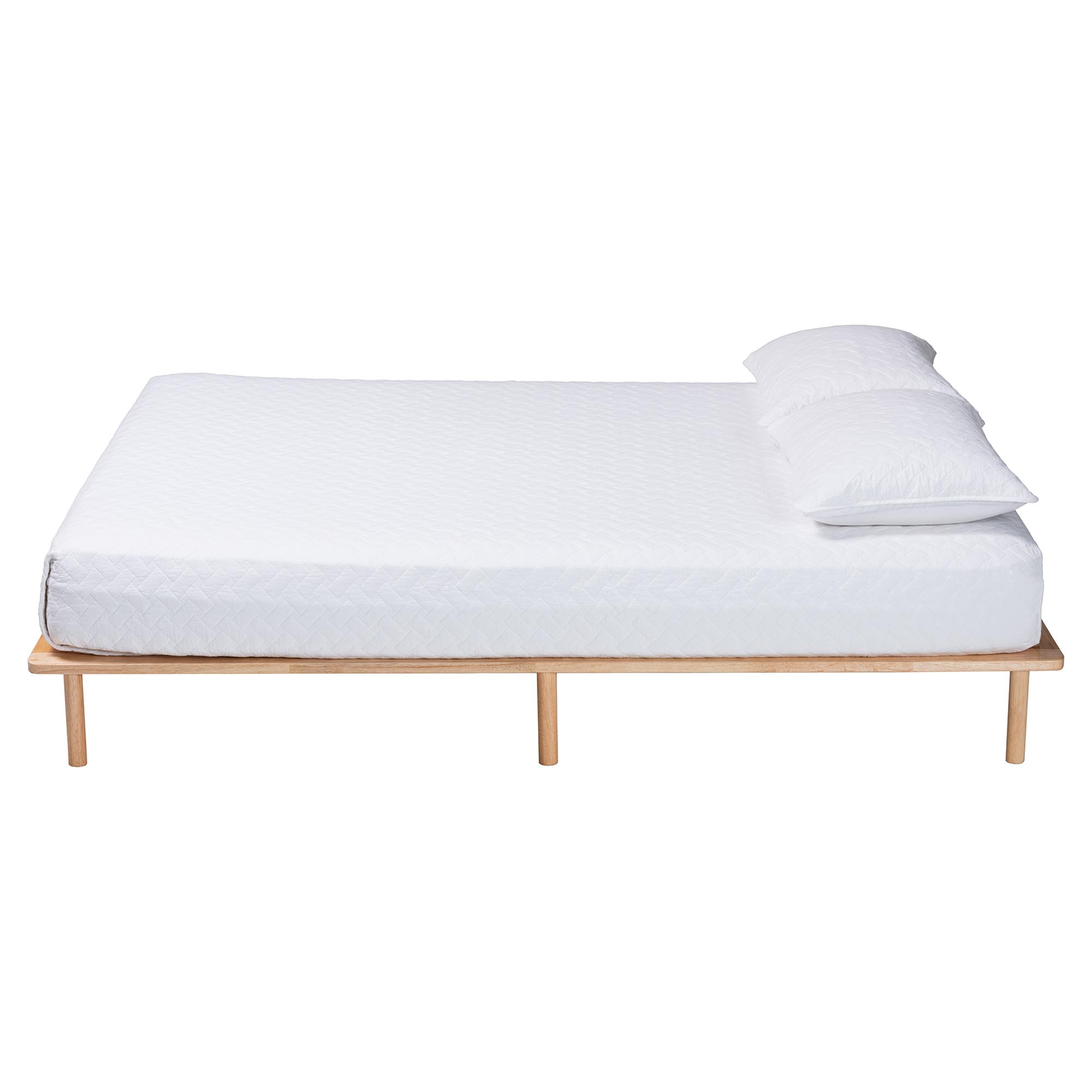 Baxton Studio Calhoun Japandi Bed Frame, Queen, Natural Brown