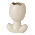 thumbnail image 3 of Soporte para macetas, jarrón de cerámica para flores, jarrón minimalista, jarrón pequeño para flores Crema con forma de flor, 3 of 9