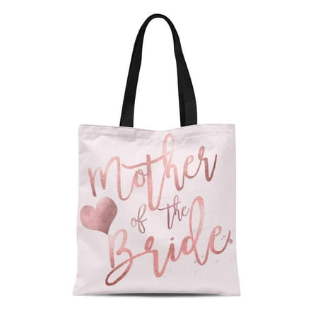 ASHLEIGH Canvas Tote Bag Bridesmaid Pixdezines Mother of Bride Faux Rose Gold Script Reusable Handbag Shoulder Grocery Shopping