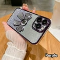 thumbnail image 3 of SaniMore for iPhone 12 Pro Max Case Bowknot Glitter Rhinestone Bling Plating Luxury Women Girl, Shine Diamond Case for iPhone 12 Pro Max 6.7" 2020 Protective Cover, Clear Gradient Purple, 3 of 11