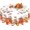 Fall Pumpkin, variant on Fall Thanksgiving Round Tablecloth 60 Inch, Pumpkin Fallen Leaves Table Cloth for Autumn Rustic Farmhouse Kitchen Decor, Wipeable Polyester Fabric Table Cover for Holiday Party