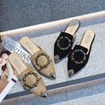 thumbnail image 2 of Discount Women Flat Slippers Casual Ladies Pointed Toe Square Rhinestone Buckle Shoes, 2 of 8