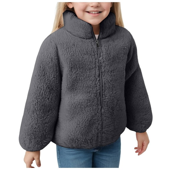 Jackets For Girls Kids Sweatshirts Girls and Toddlers' Fleece Zip-Up Sweatshirt Thick Warm Outerwear