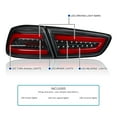 thumbnail image 3 of Spec-D Tuning Black Tail Lights w/ Red LED Bar Compatible with 2008-2017 Mitsubishi Lancer, 2008-2015 Mitsubishi Lancer Evolution, Left + Right Pair Assembly, 3 of 7