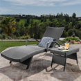 thumbnail image 2 of Noble House Salem Grey Wicker Arm Lounge with matching Gray Wicker Accent Table, 2 of 36