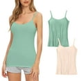 thumbnail image 1 of Timegard Womens 2pc Tank Tops with Built in Bra Plus Size Scoop Neck Breathable Comfy Stretch Camisole Top, 1 of 3